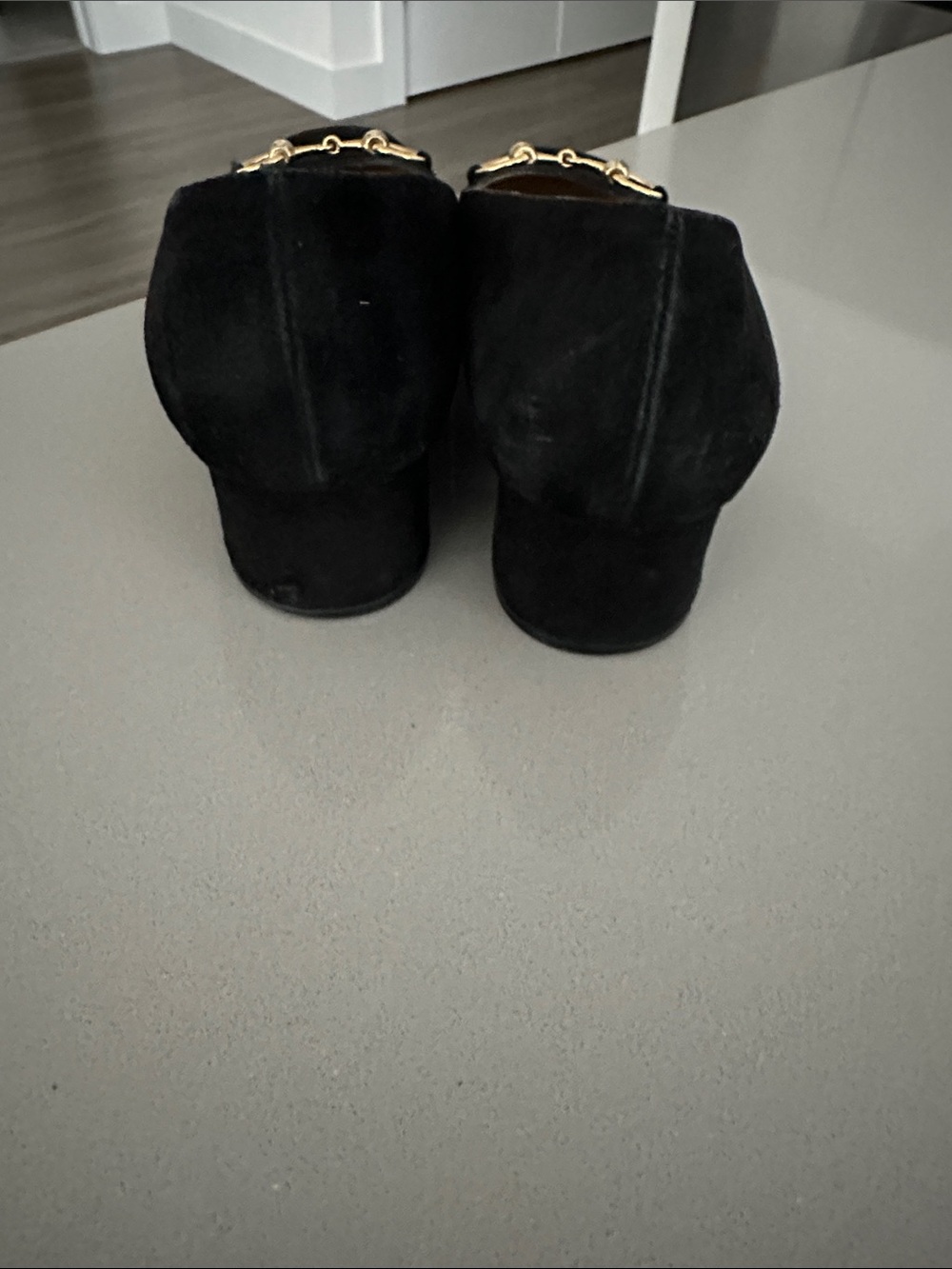 Gucci Black Suede Loafers with Gold Horsebit - Picture 3 of 4